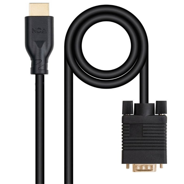 Nanocable Conversor VGA Macho a HDMI Macho 1.8m Negro Nanocable Conversor VGA Macho a HDMI Macho 1.8m Negro